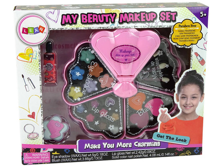 Zestaw piękności do makijażu dla dzieci kosmetyczka cienie błyszczyki lakier