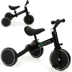 Rowerek biegowy z pedałami Rower trójkołowy dla dzieci 4w1 Ecotoys czarny YM-BB-6 BLACK