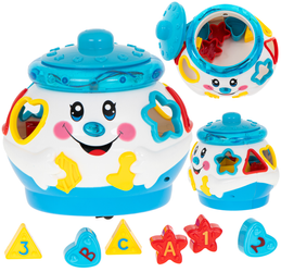 Garnuszek na klocuszek Interaktywny grający sorter z klockami dla dzieci biały