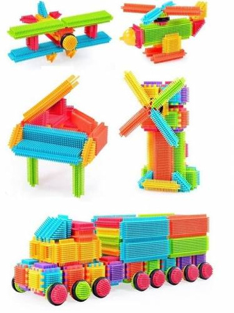 Klocki konstrukcyjne edukacyjne jeżyki 90 elementów w torbie