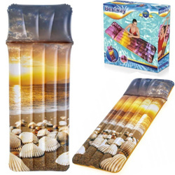 Dmuchany materac do pływania plażowy plaża muszelki Bestway 183x71cm