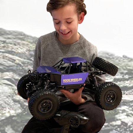 Duży samochód zdalnie sterowany dla dzieci RC Auto Monster Truck niebieski