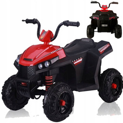 Elektryczny quad na akumulator dla dzieci ze światłami LED i obiciem z ekoskóry czerwony S601