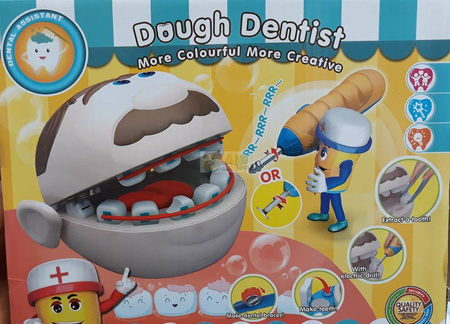 Zestaw małego dentysty głowa zęby ciastolina masa plastyczna