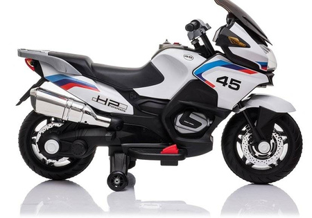 Motor motocykl elektryczny dla dzieci pojazd na akumulator biały XMX609 światła LED