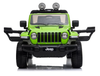 Samochód na akumulator zielony Jeep Wrangler Rubicon elektryczny Auto dla dzieci 2 silniki 45W światła LED