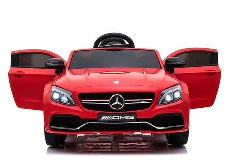 Czerwony Mercedes C63 auto na akumulator dla dzieci Samochód elektryczny ze światłem LED