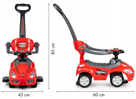 Autko jeździk samochód dla dzieci pchacz z rączką do prowadzenia 