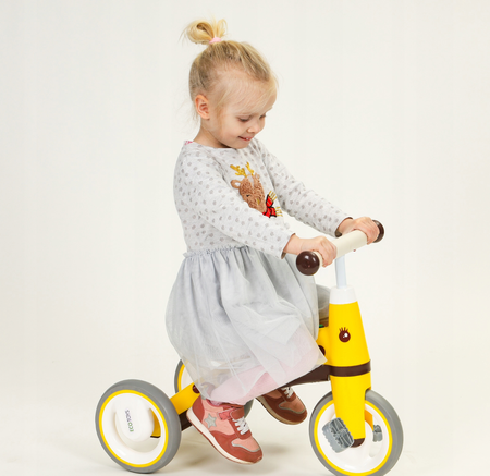 Rowerek biegowy z pedałami Rower trójkołowy dla dzieci Ecotoys żółty LC-V1850 YELLOW