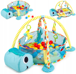 Duża mata edukacyjna Kojec dla dzieci z piłkami Żółw Morski Ecotoys