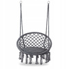 Wiszący fotel Bocianie gniazdo z poduszką Krzesło ogrodowe szare Modernhome GW-076 GREY+PODUSZKA