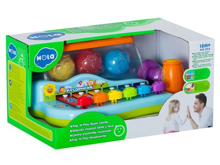 Interaktywne pianinko dla dzieci Organki z wbijakiem i literkami Kolorowe cymbałki 2w1