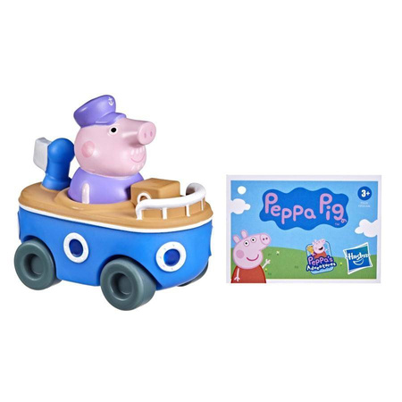Figurka z bajki Świnka Peppa Dziadek Peppy w samochodzie na kółkach dla dzieci Hasbro