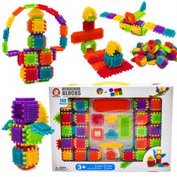 Zestaw kolorowych klocków dla dzieci Grzebyki Jeżyki Wafle 140 elementów