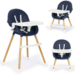 Krzesełko fotelik do karmienia dla dzieci granatowe 2w1 Ecotoys