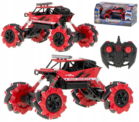 Samochód zdalnie sterowany NQD Drift Crawler 4WD 1:16 C333 dla dzieci tańczy i gra czerwony