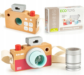 Drewniany aparat zabawka dla dzieci torba kalejdoskop Ecotoys