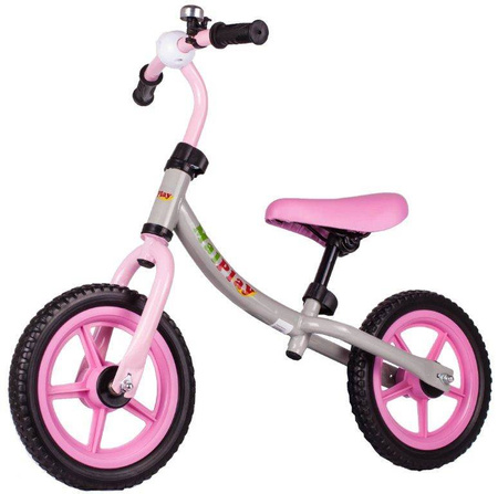 Rowerek biegowy szaro-różowy Rower dziecięcy