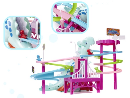 Tor samochodowy dinozaur dla dzieci Wyścig dinozaurów Interaktywna zabawka dla dzieci