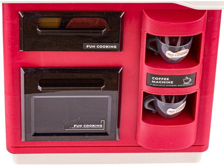 Multifunkcyjna kuchnia dla dzieci światło dźwięk naczynia jedzenie bordowa