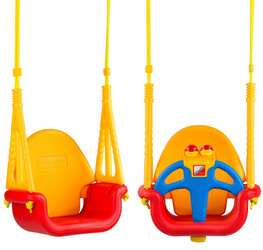 Huśtawka kubełkowa deska barierka dla dzieci plastikowa ogrodowa do domu ogrodu 3w1 Ecotoys