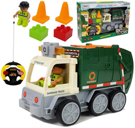 Auto RC dla dzieci Duża śmieciarka zdalnie sterowana z akcesoriami 12 elementów