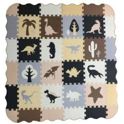 Mata edukacyjna kojec puzzle piankowe z kształtami dla dzieci dinozaury Ecotoys