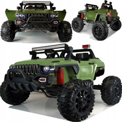 Duże auto na akumulator samochód elektryczny dla dzieci zielony ze światłami LED QLS-618B