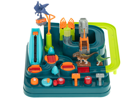 Interaktywny tor samochodowy z przeszkodami dla dzieci Dinozaury Wyścigi pojazdów Jaskinia Parking dla pojazdów