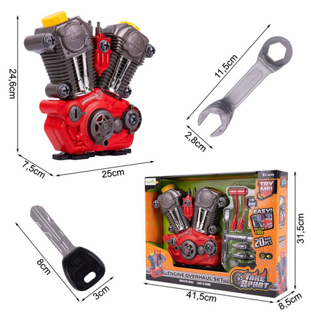 Zabawkowy silnik mechanika dla dzieci do skręcania i rozkręcania