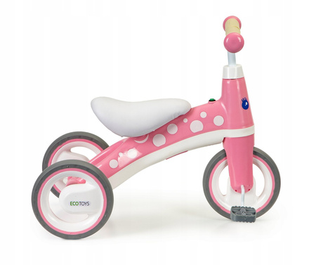 Rowerek biegowy z pedałami Rower trójkołowy dla dzieci Ecotoys różowy LC-V1850 PINK