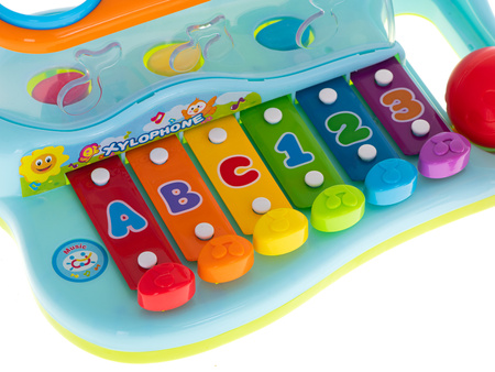 Interaktywne pianinko dla dzieci Organki z wbijakiem i literkami Kolorowe cymbałki 2w1