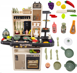 Kuchnia dla dzieci z dźwiękiem Kuchenka Akcesoria Generator pary 65 elementów