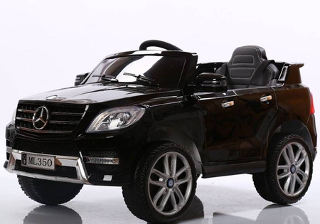 Czarny samochód na akumulator Mercedes ML350 elektryczny Auto dla dzieci światła LED 2 silniki