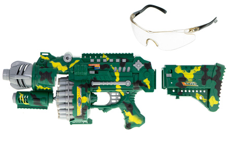 Duży karabin bębenkowy Wyrzutnia na naboje Pistolet na strzałki BLASTER dla dzieci 40 nabojów zielony