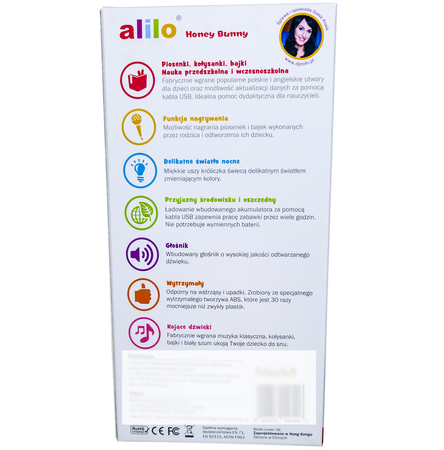 Interaktywny króliczek Alilo Honey Bunny G6 Lampka nocna Odtwarzacz MP3 fioletowy