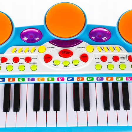 (OUTLET) Elektroniczne organki dla dzieci pianinko keyboard mikrofon stołek