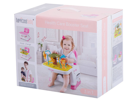 Krzesełko 2w1 stolik interaktywny z muzyką różowy