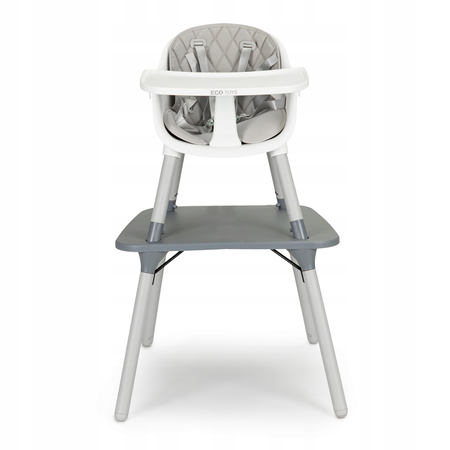 Krzesełko Fotelik ze stoliczkiem do karmienia dzieci 3w1 szary Ecotoys HC-435 GREY