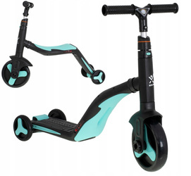 Hulajnoga jeździk rowerek trójkołowy dla dzieci podświetlane koła LED niebieska Mini FIX