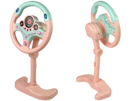 Interaktywna zabawkowa kierownica dla dzieci różowa labirynt światło dźwięk