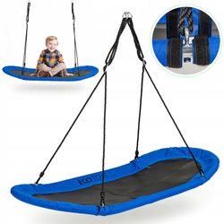 Duża huśtawka ogrodowa Bocianie gniazdo dla dzieci XXL Ecotoys niebieska MIR624 BLUE