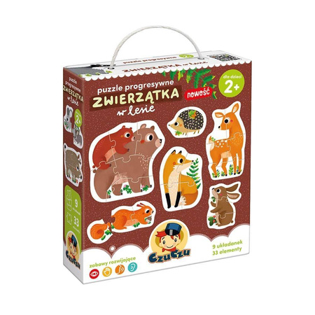 CzuCzu Puzzle Progresywne - Zwierzątka w lesie 33 el