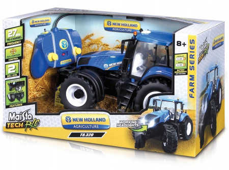 Duży traktor zdalnie sterowany NEW HOLAND t8.320 RC 1:16 dla dzieci niebieski