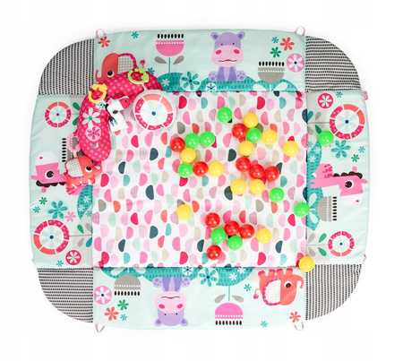 Wielofunkcyjna duża mata edukacyjna dla dzieci Kojec z piłeczkami Zwierzątka 3w1