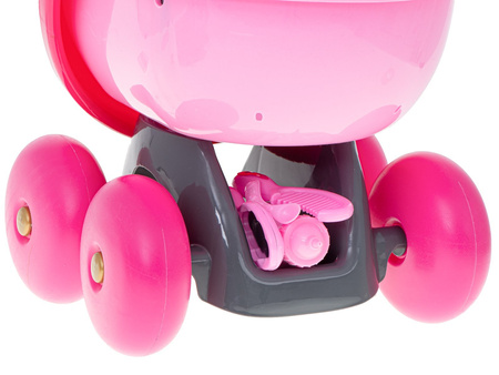 Interaktywna lalka Ala w sukience z wózkiem wydająca dźwięki Sika Pije 7 akcesoriów