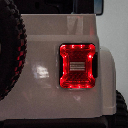 Samochód na akumulator Jeep Wrangler Rubicon pomarańczowy elektryczny Auto dla dzieci 2 silniki światła LED