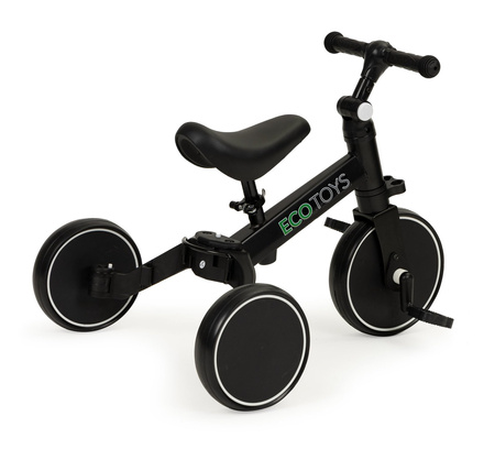 Rowerek biegowy z pedałami Rower trójkołowy dla dzieci 4w1 Ecotoys czarny YM-BB-6 BLACK