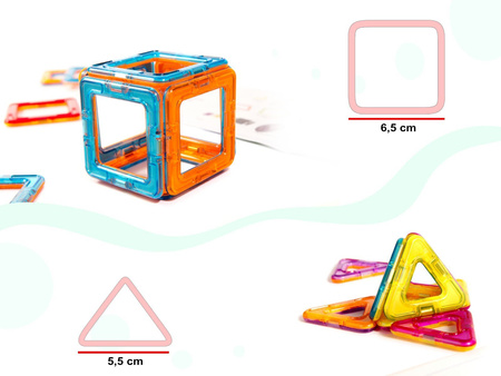 Edukacyjne klocki magnetyczne dla dzieci do układania Magical Magnet 71 sztuk