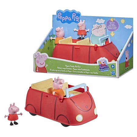 Świnka Peppa Zestaw z figurką - Czerwone rodzinne auto 